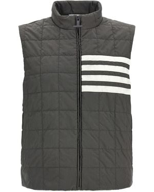 Thom Browne '4Bar' Ripstop Shiny Vest - Gray