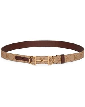 Gucci Reversible Belt With Horsebit Buckle - Brown