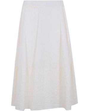 Labo.art "Gea" Rock Cotton Round Midi Skirt - White