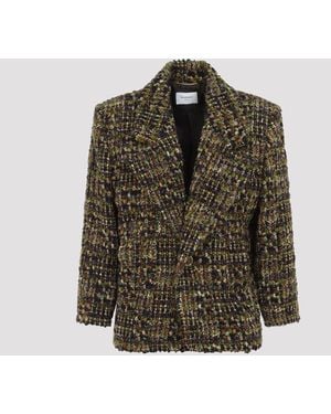 Saint Laurent Tweed Jacket - Green