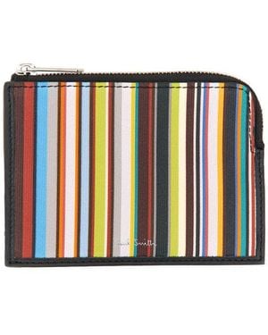 Paul Smith Signature Stripe Zipper Wallet - Black