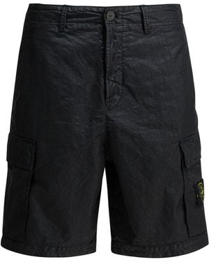 Stone Island Wide Fit Cargo Shorts - Black