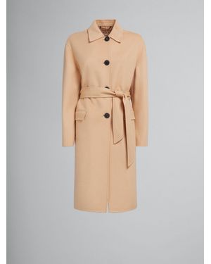 Marni Brown Fibers Coat - White