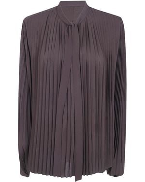 Tom Ford Viscose Crepe De Chine Sunray Plisse Lavalliere Shirt - Purple