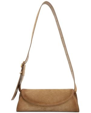 Jil Sander Walnut Suede Cannolo Bag - Natural