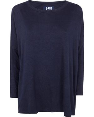 Labo.art "Ata" Lieto Linen Round Neck Sweater - Blue