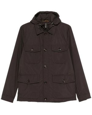 Moorer Outerwear With Hood And Flap Pockets - Black