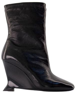 Balmain Wedge Ankle Boots - Black