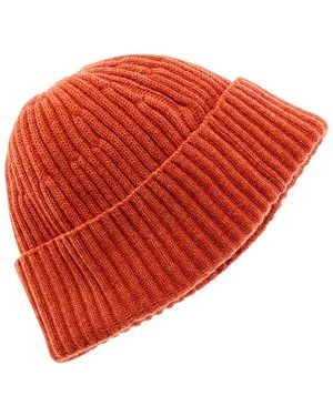 Brunello Cucinelli Carrot Wool Ribbed Knit Hat - Red