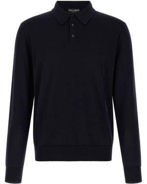 Dolce & Gabbana Virgin Wool Polo Shirt - Blue