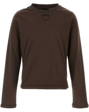Prada Cotton T-Shirt - Brown
