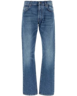 Versace Pant Denim Stone-Washed Not Stretch Fabric - Blue
