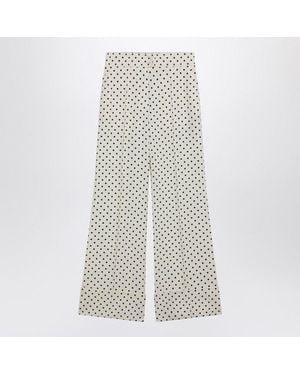 Valentino Ivory Supergran Pants With Plusdepois Print - White