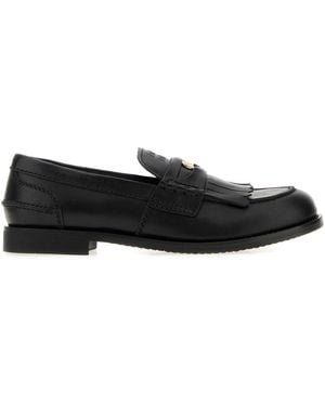 Miu Miu Leather Loafers - Black