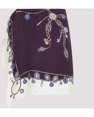 Versace Skirt Twill Silk Stolen Jewels - Purple
