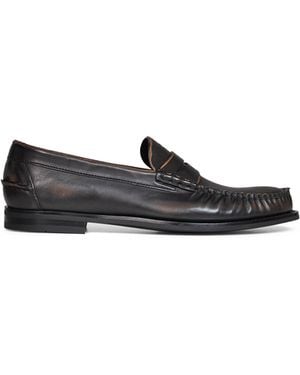 Prada Loafers Antiqued Leather/Tan - White