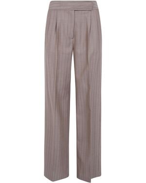 Etro High Waist Wide Leg Pants - Gray