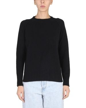 Stefano Mortari Wool Cross-Neck T-Shirt For - Black