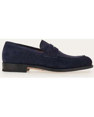 Ferragamo Suede Penny Loafer - Blue