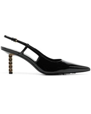 Givenchy G Cube Patent Leather Slingback Pumps - Black