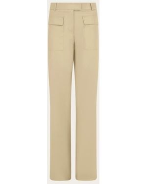 Ferragamo Straight Cotton Pants - Natural