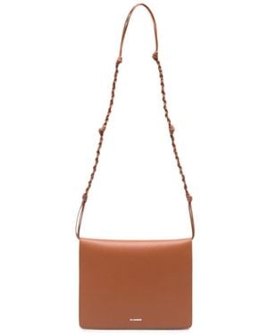 Jil Sander Tangle Medium Leather Crossbody Bag - White