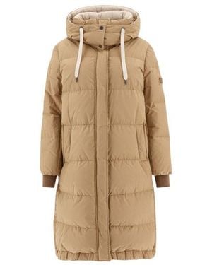Brunello Cucinelli Almond Quilted Long Jacket - Natural