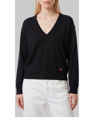 Celine V-Neck Cashmere Sweater - Black
