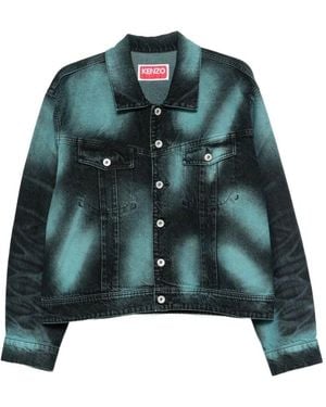 KENZO Boke Heart Oversize Trucker Jacket - Green