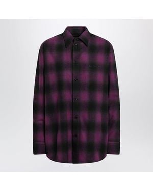 Balenciaga Check-Pattern Shirt - Purple