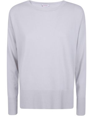 Rossopuro Long Sleeved Boat Neckline Over Sweater - White