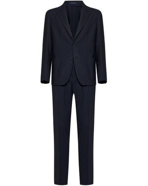 Tagliatore Single-Breasted Wool Suit - Blue