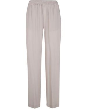 Seventy Crepe Mixed Silk Pants - Gray