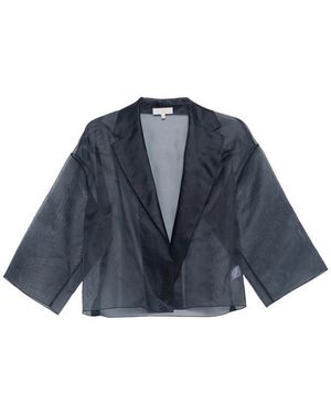Antonelli Semi-Sheer Jacket With Notched Lapels - Blue