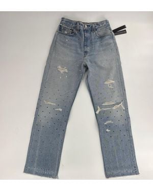 Amiri Gradient Crystal Recon Denim Jeans- Multi - Blue