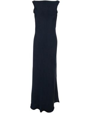 Antonelli Dress With Draped Neckline - Blue