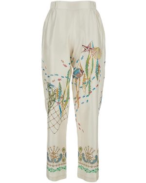 Mantero 1902 Pants Doris Silk - White