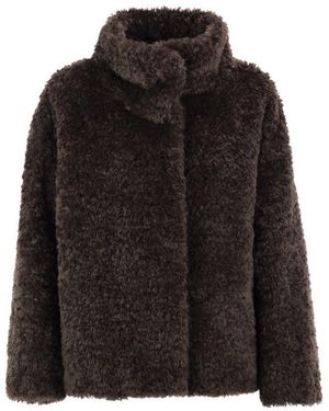 Herno Teddy Shearling-Effect Jacket - Black