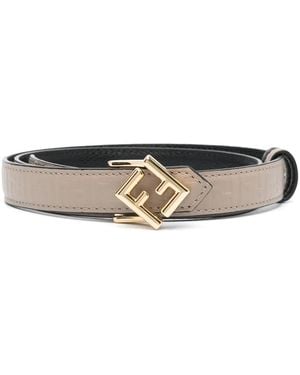 Fendi Ff Diamonds Leather Belt - Natural