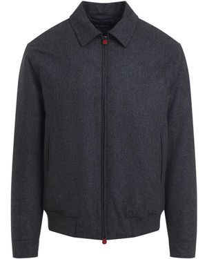 Kiton Dark Bomber Jacket - Blue
