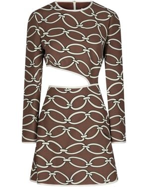 Valentino Chain Print Cutout Mini Dress - Multicolor