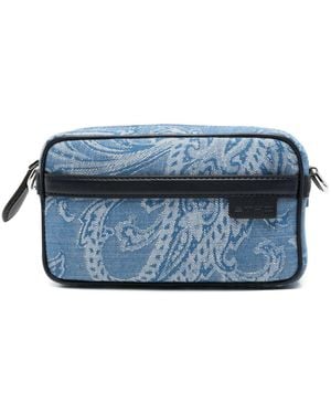 Etro Crossbody Camera Case Xs Denim Jacq - Blue
