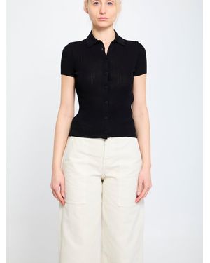 Balenciaga Ribbed Knit Cardigan - Black