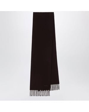 Max Mara Wool Scarf With Fringes - Black