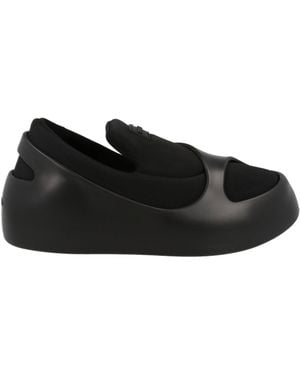 Ferragamo Lunar Paneled Slip-On Sneakers - Black