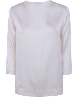Rossopuro 3/4 Sleeve Silk Blouse - White