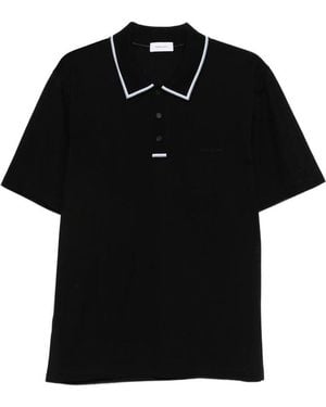 Ferragamo Stripe Detail Polo Sweater - Black