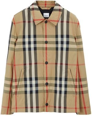 Burberry Checked Jacket - Natural