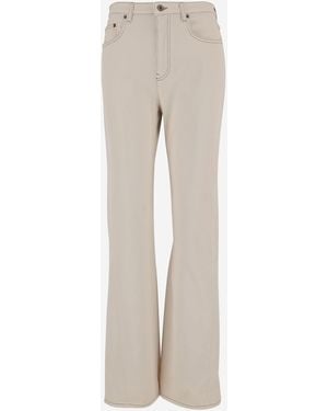Burberry Cotton Denim Jeans With Logo - Natural