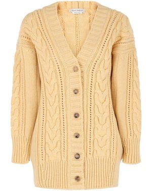 McQueen Cable Knit Oversized Cardigan - Natural